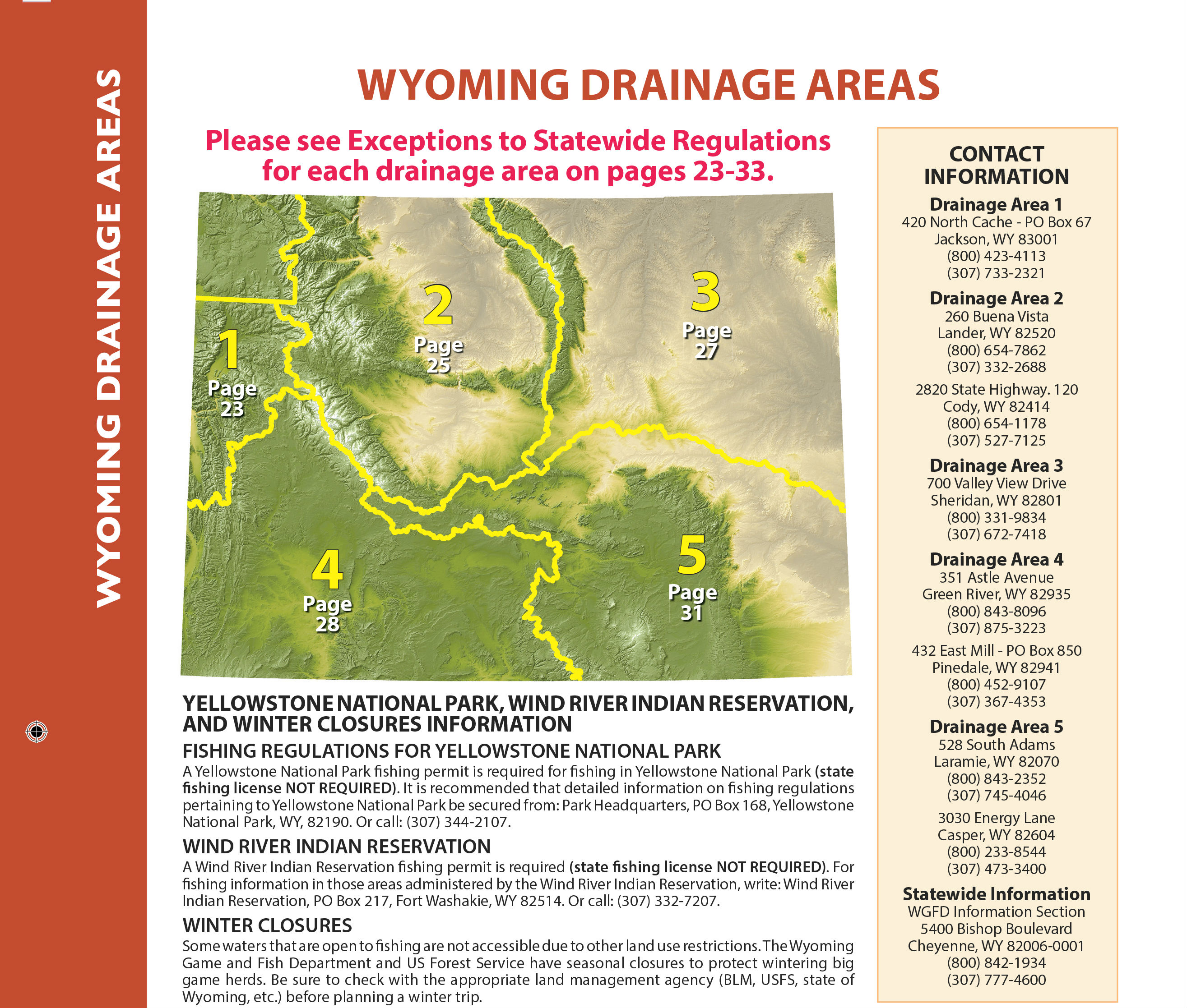 page from the 2016 fishing regulations showing drainage area boundaries