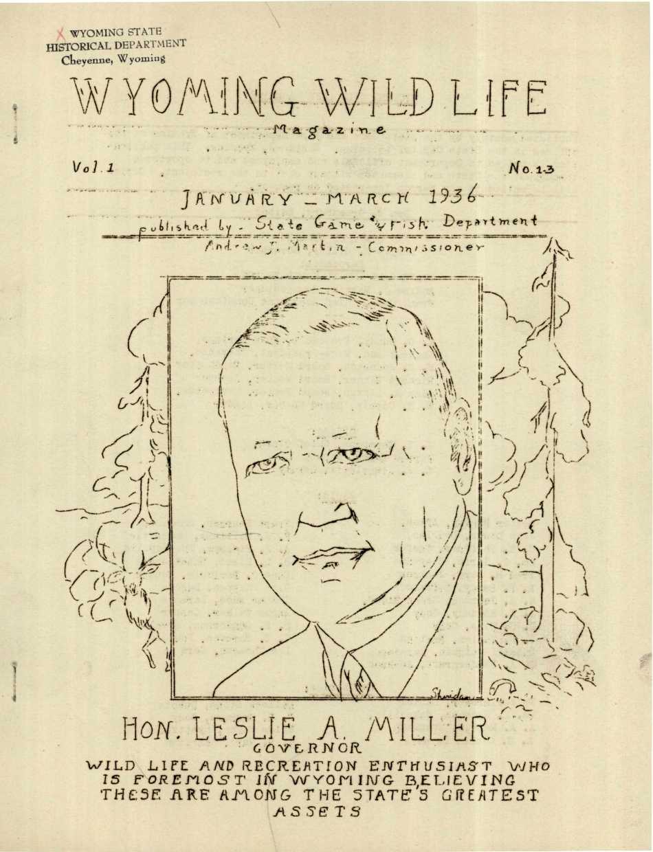 The original January-March cover for Wyoming Wild Life magazine in 1936