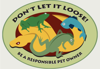 The logo for the Don't Let It Loose program. It reads "Don't Let it Loose! Be A Responsible Pet Owner."