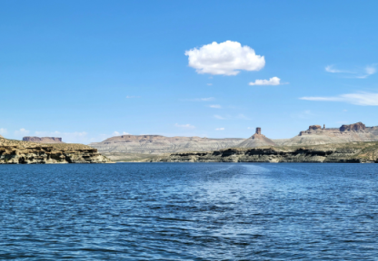 Firehole Canyon as seen from the water at Flaming Gorge Reservoir