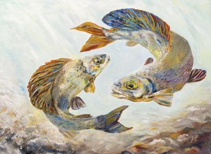 "Balance" Arctic Grayling Artwork by Ashley Meyers