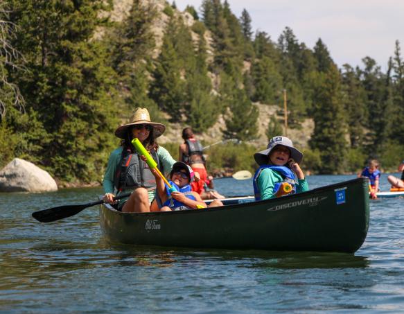 Family at adventure camp