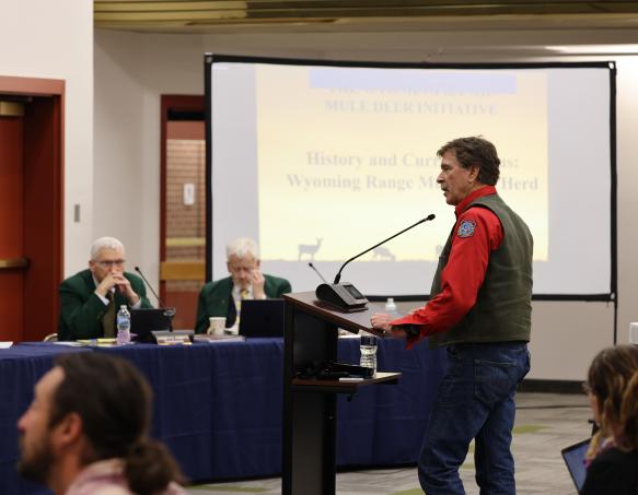 Game and Fish employee presenting to the Commission