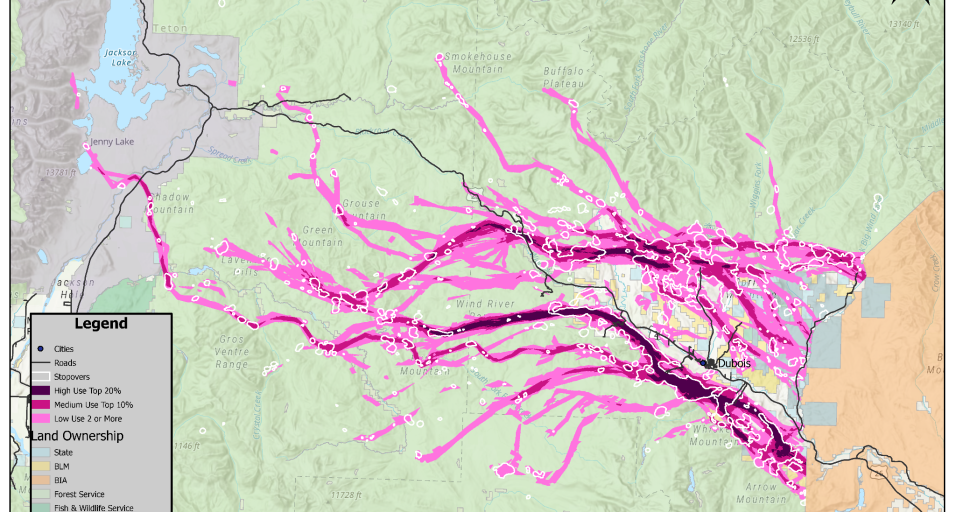 Upper Wind River migration corridor map