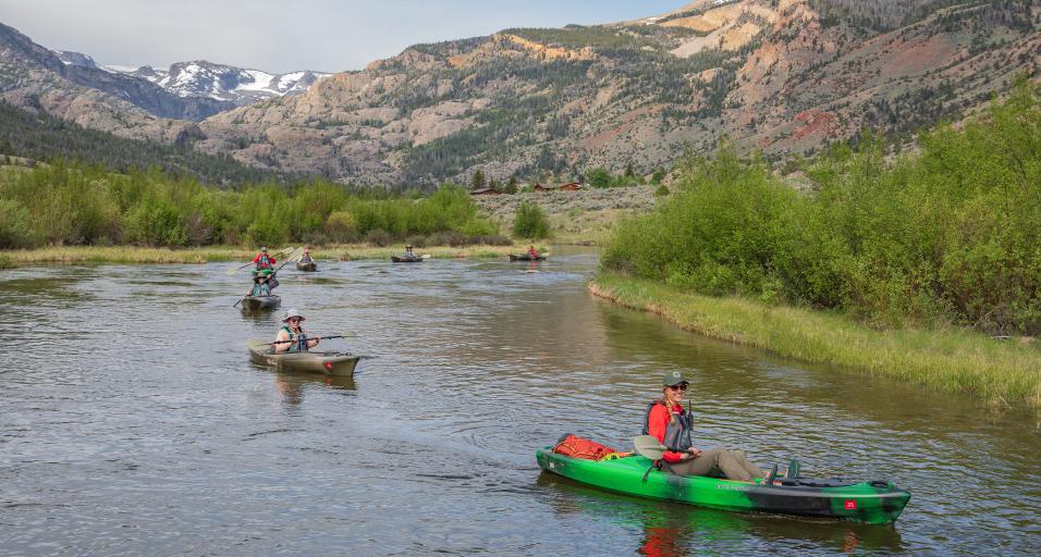 Campers and staff canoe at WMCC