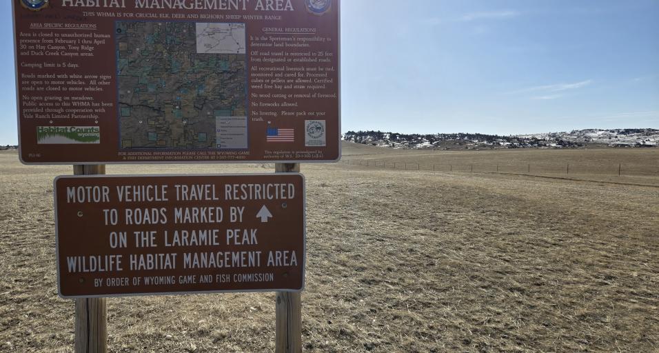 Laramie Peak WHMA Access Area Sign