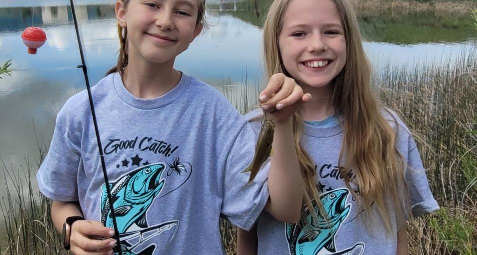 Kids fishing at Yesness Pond