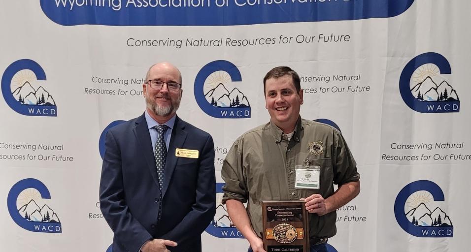 Todd Caltrider with award