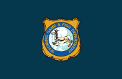 Wyoming Game and Fish Department Shield Shield on formal blue