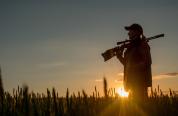 Women hunting at sunset