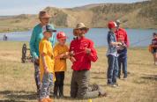 WGF Staff teaches casting lesson to kids