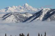 Winter picture of the Teton mountain range. 