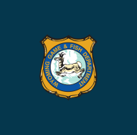 Wyoming Game and Fish Department Shield Shield on formal blue