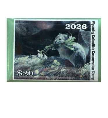 2026 Conservation Art Show lapel pin featuring a Pika