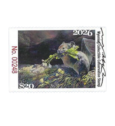 2026 Signed Conservation Art Show stamp featuring Pika