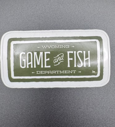 Wyoming Game and Fish License Plate Sticker