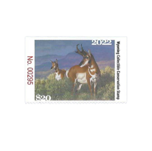 Conservation Art Show Stamp 2022 featuring a Pronghorn Antelope