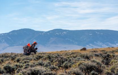 Hunters in sage brush