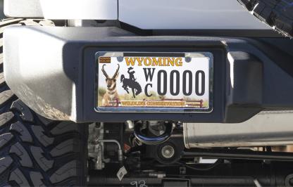 New Wyoming conservation license plate