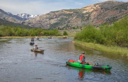 Campers and staff canoe at WMCC