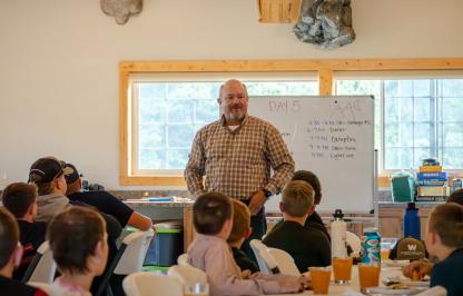 Former Wyoming Game and Fish Department Director Brian Nesvik teaches a classroom on Game and Fish programs and wildlife conservation.
