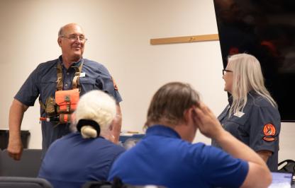 Volunteer instructors lead a Hunter's Education class in Cheyenne.