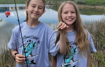Kids fishing at Yesness Pond