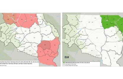 2025 CWD focus area maps for deer and elk hunt areas in the Big Horn Basin 