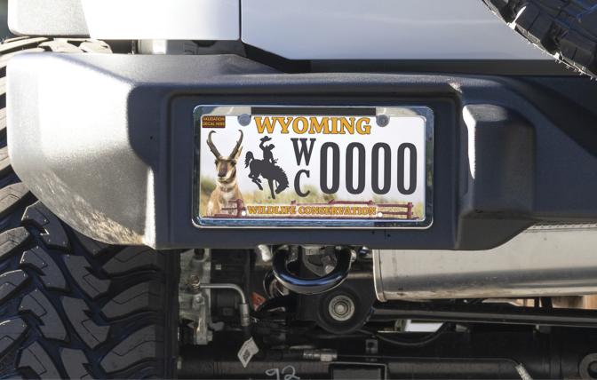 New Wyoming conservation license plate