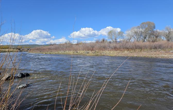 the Popo Agie River at the access area