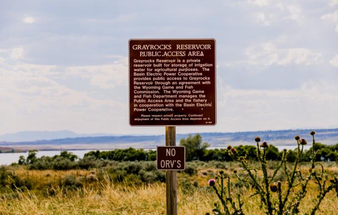 Sign at Grayrocks describing Public Access Area